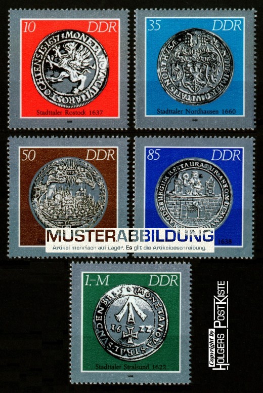 Satzausgabe DDR 3040-3044 Münzen Stadttaler