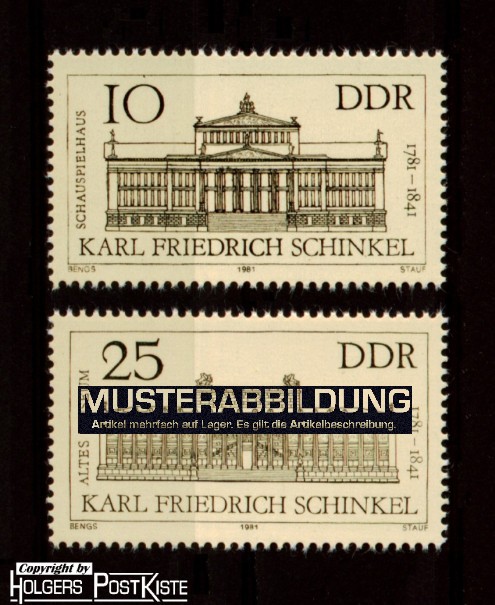 Satzausgabe DDR 2619+2620 Karl Friedrich Schinkel (Baumeister)
