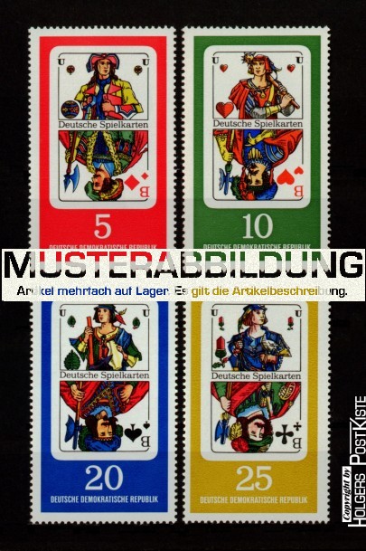 Satzausgabe DDR 1298-1301 Deutsche Spielkarten Skat