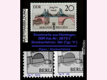 Einzelmarke DDR 2973 II Berliner Brücken (Odr.-Druck) aus KLB