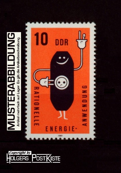 Einzelausgabe DDR 2601 Energieanwendung Kohlebrikett