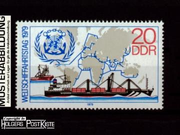 Einzelausgabe DDR 2405 Weltschiffahrtstag Containerschiff