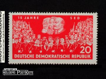 Einzelausgabe DDR 821 - 15.Jahrestag Parteigründung SED