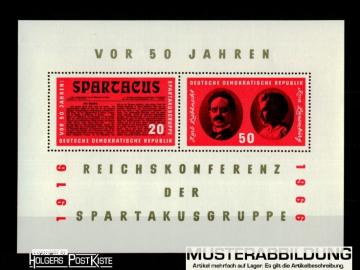 Blockausgabe DDR Block 25 (1154+1155) Reichskonferenz Spartakusgruppe