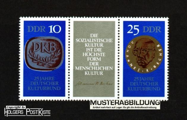 Zusammendruck DDR WZd230 (1592+1593) Deutscher Kulturbund (DKB)