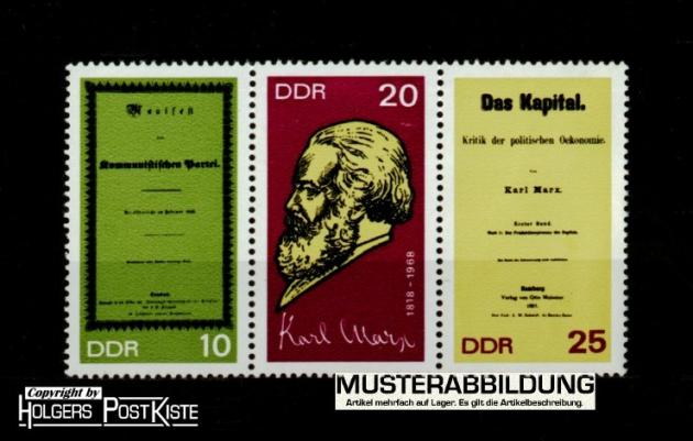 Zusammendruck DDR WZd195 (1365-1367A) Karl Marx