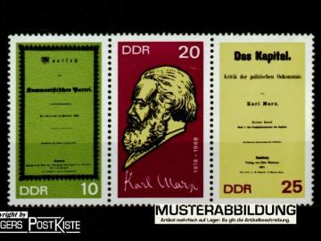 Zusammendruck DDR WZd195 (1365-1367A) Karl Marx
