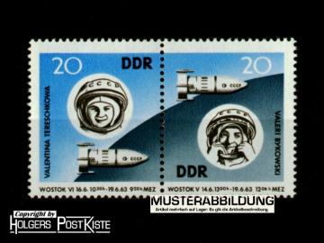 Zusammendruck DDR WZd90 (970+971) Gruppenflug Raumschiff Wostok