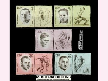 Zusammendruck-Lot DDR WZd70-bis-74 (958-962) Sportler KZ-Opfer (I.Ausgabe)