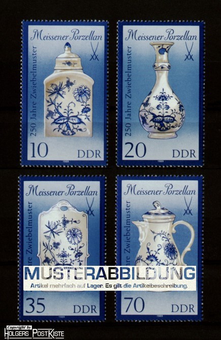 Einzelmarkenlot DDR 3241-3244 Meissener Porzellan (Großformat)