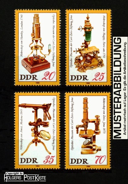 Einzelmarkenlot DDR 2534-2537 Optisches Museum Mikroskope
