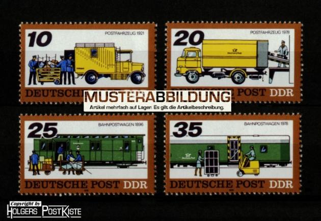 Einzelmarkenlot DDR 2299-2302 Posttransport Bahnpost