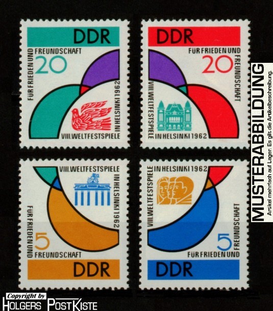 Einzelmarkenlot DDR 901-904 Weltfestspiele Helsinki
