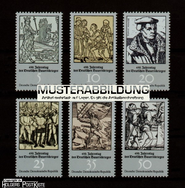 Kleinbogen-Einzelmarken DDR 2013-2018 Bauernkrieg Reformation