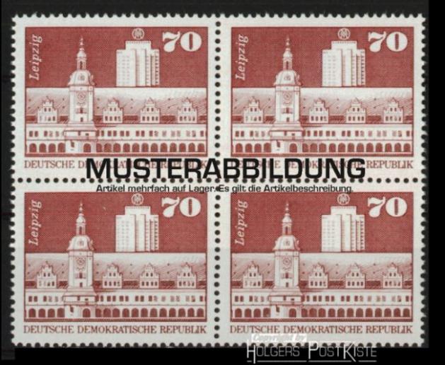 Vierereinheit DDR 1881 Aufbau-Serie (Rathaus Leipzig) Großformat