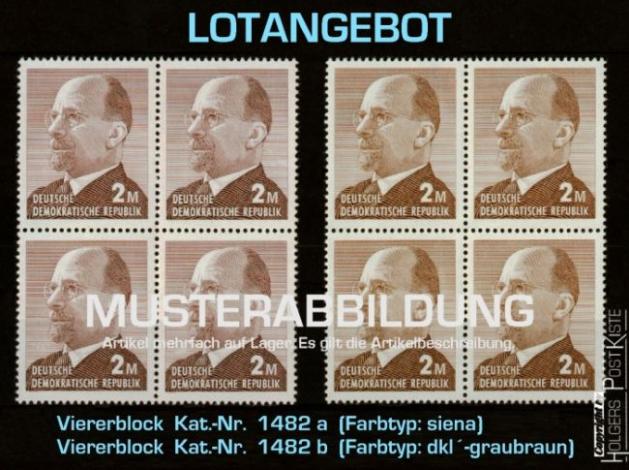 Vierereinheit DDR 1482a+1482b Dauerserie Walter Ulbricht