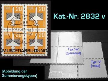 Vierereinheit DDR 2832 v Dauerserie Luftpostmarken Flugpost (20 Pfennig)