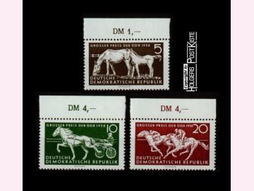 Bogenrand (RWZ) DDR 640-642 Pferderennen (Großer Preis der DDR)