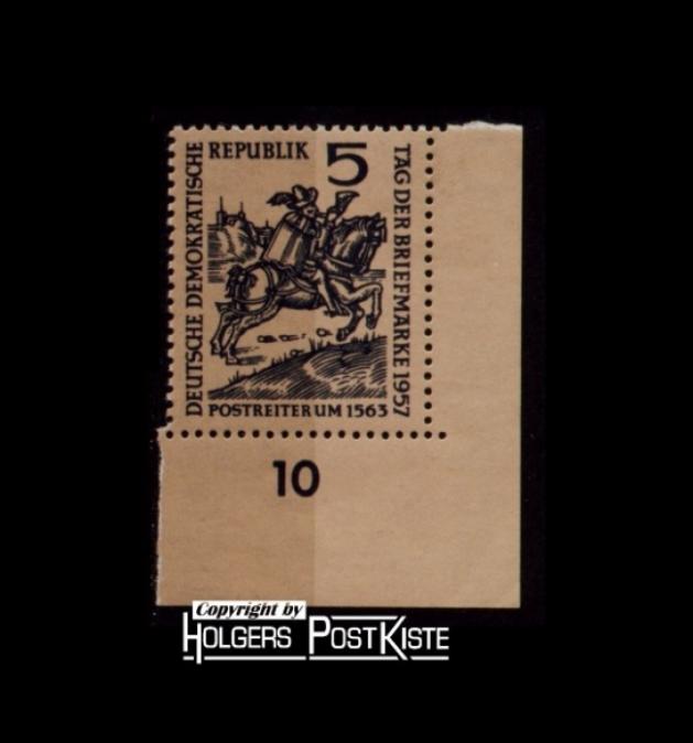 Bogenrand (Ecke) DDR 600 Tag der Briefmarke (Postreiter)