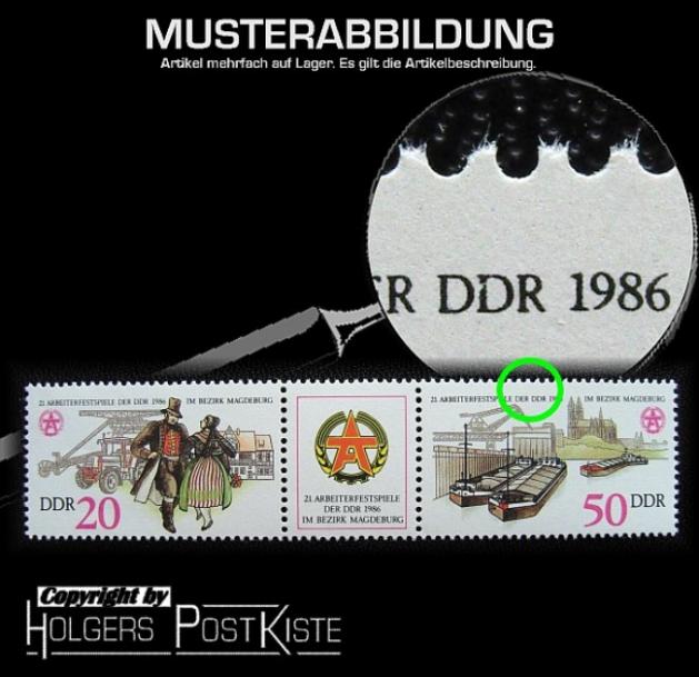 Plattenfehler DDR 3029 - Feld 9 Bo 3 (WZd677)