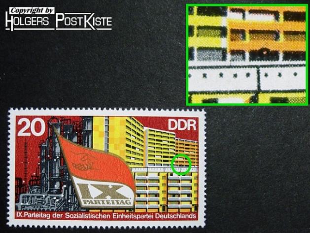 Plattenfehler DDR 2124 - Feld 14 Bo II