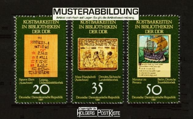 Satzausgabe DDR 2636-2638 Kostbarkeiten in Bibliotheken