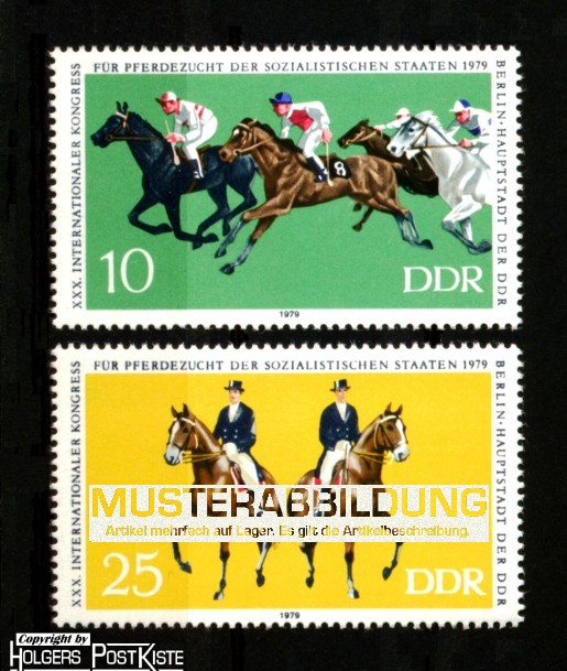 Satzausgabe DDR 2449+2450 Pferdezucht Galopprennen Dressurreiten