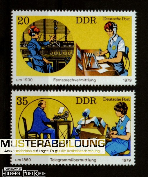 Satzausgabe DDR 2400+2401 Deutsche Post Fernsprechvermittlung Telegramme