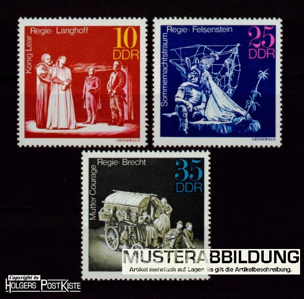 Satzausgabe DDR 1850-1852 Theateraufführungen