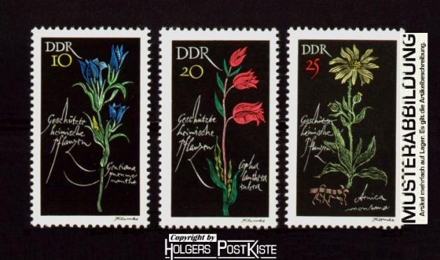 Satzausgabe DDR 1242-1244 Pflanzenarten - Geschützte Pflanzen (I.Ausgabe)