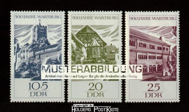 Satzausgabe DDR 1233-1235 - 900.Jahre Wartbug Eisenach