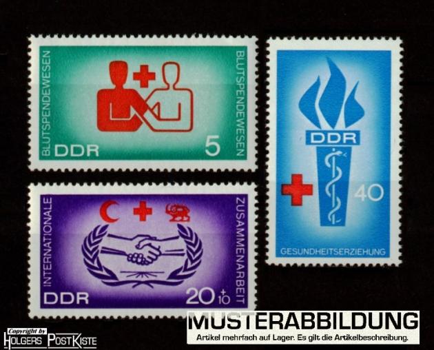 Satzausgabe DDR 1207-1209 Blutspendewesen Rotes Kreuz (DRK)