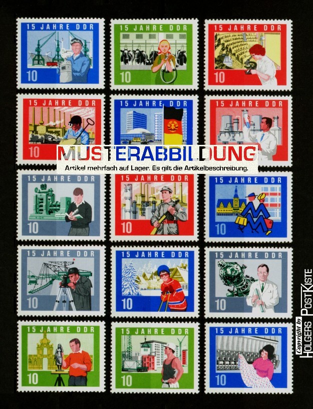 Satzausgabe DDR 1059-1073 A - 15.Jahre DDR