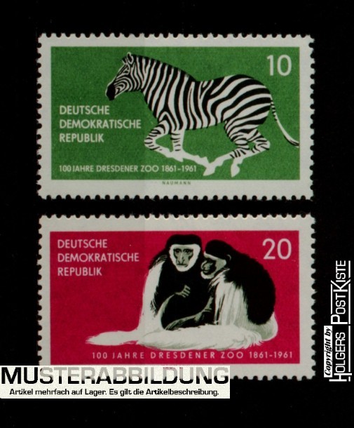 Satzausgabe DDR 825+826 Zootiere Zoo Dresden