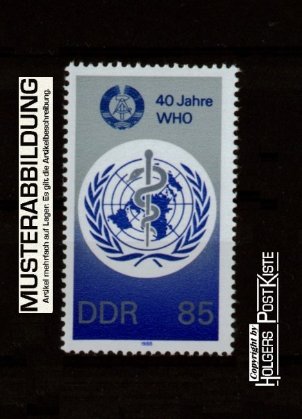 Einzelausgabe DDR 3214 Weltgesundheitsorganisation (WHO)