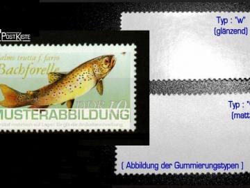 Einzelmarke DDR 3096 II v Süßwasserfische Bachforelle (aus KLB)