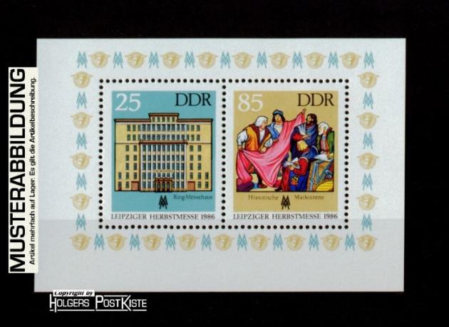 Blockausgabe DDR Block 85 (3038+3039) Herbstmesse