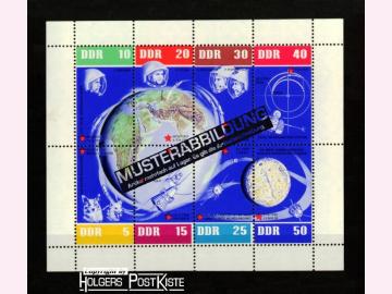 Kleinbogenausgabe DDR 923-926 Sowjetische Weltraumflüge (Sputnik Lunik)