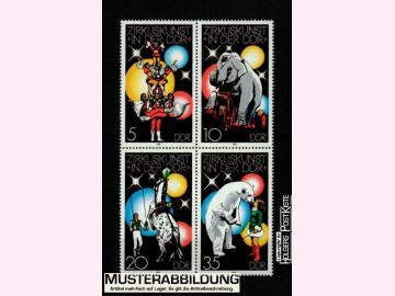 Viererblock-Zdr DDR 2364-2367 Zirkuskunst (I.Ausgabe)
