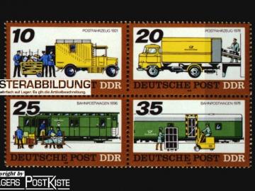 Viererblock-Zdr DDR 2299-2302 Posttransport Bahnpost
