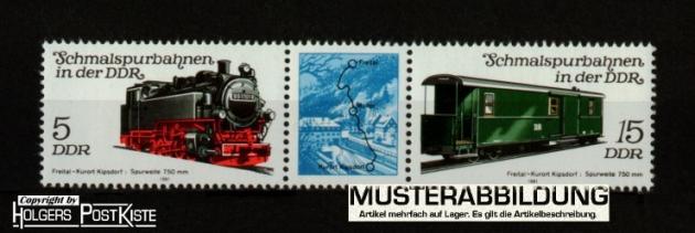 Zusammendruck DDR WZd506 (2629+2631) Schmalspurbahnen (II.Ausgabe)