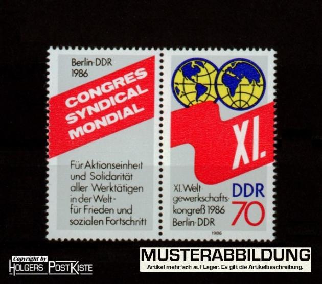 Zusammendruck DDR WZd690 (Zf+3049) Weltgewerkschaftskongress