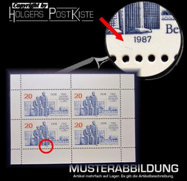 Plattenfehler DDR 3077 - Feld 3 TA (KLB)