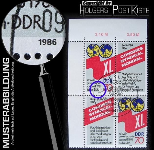 Plattenfehler DDR 3049 - Feld 1 (Zdr)